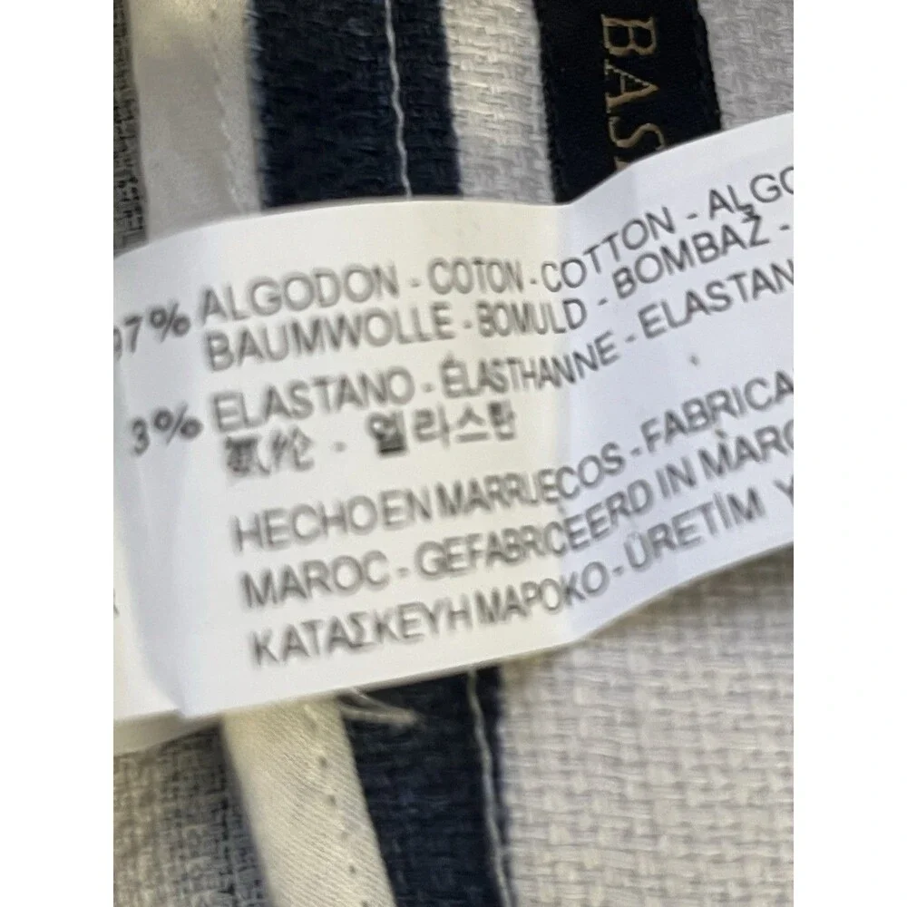 Zara Skirt Women Size Small Blue White Striped Linen Feel Pleated Pockets